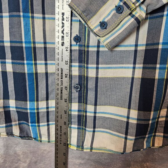 Columbia Mens Blue Plaid Button-Up Shirt L 100% Cotton Casual Long Sleeve Outdoo - Picture 5 of 11